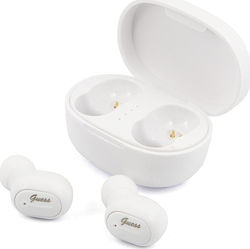 Guess GUTWST30 In-ear Bluetooth Handsfree Ακουστικά με Θήκη Φόρτισης Λευκά