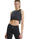 BodyTalk Damen Sportliches Crop Top Ärmellos Coal