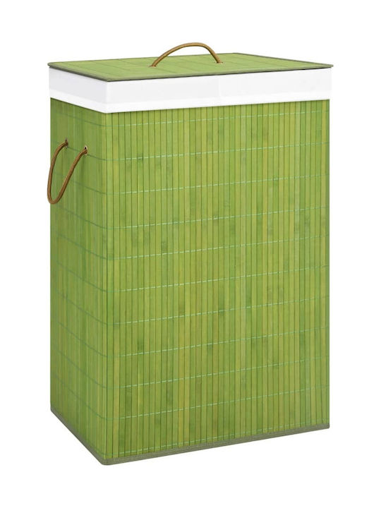 vidaXL Laundry Basket Bamboo Folding with Cap 4...