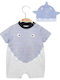 Energiers Baby Bodysuit Set Short-Sleeved with Accessories Blue