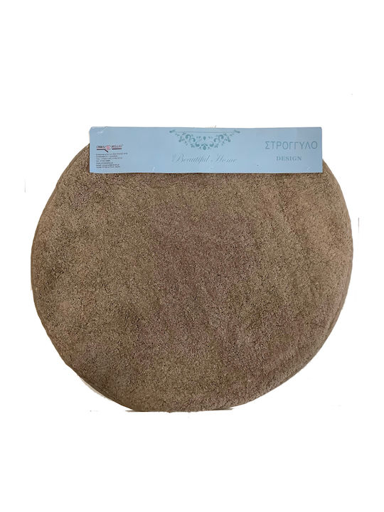 Chios Hellas Bath Mat Cotton Round 43161 Brown ...