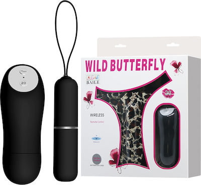 Baile Wild Butterfly Vibrator pentru cupluri cu Telecomandă BW-012009 Leopard și negru