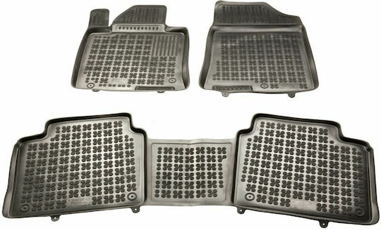 Rezaw Plast Set of Front and Rear Mats 3pcs Tray Type for Kia Optima 2015+ Black