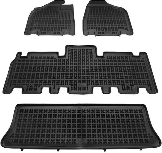 Rezaw Plast Set of Front and Rear Mats 4pcs Tray Type for Kia Carnival 2004+ Black
