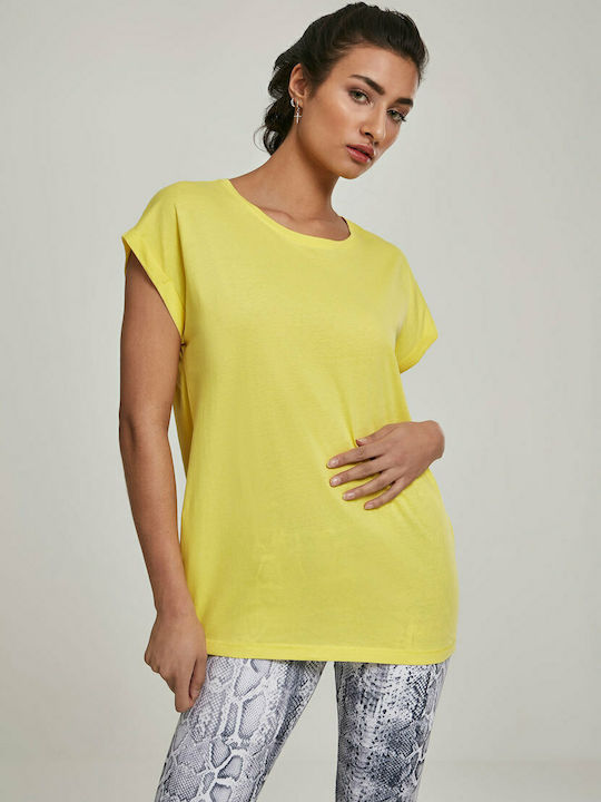 Urban Classics Γυναικείο T-shirt Κίτρινο