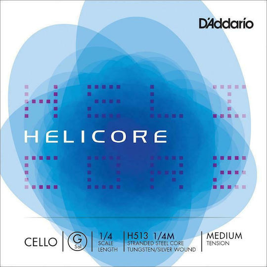 Daddario Helicore 1/4 Medium Single Cello String Stainless Steel G (Sol)