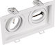 Trio Lighting Kenai Rectangle Metallic Recessed Spot with Socket GU10 Double Adjustable White 17.2x9.2cm. 1pcs