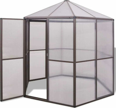 vidaXL Θερμοκήπιο 240 x 211 x 232 cm Αλουμινίου Greenhouse with Aluminum Frame 2.4x2.11x2.32m