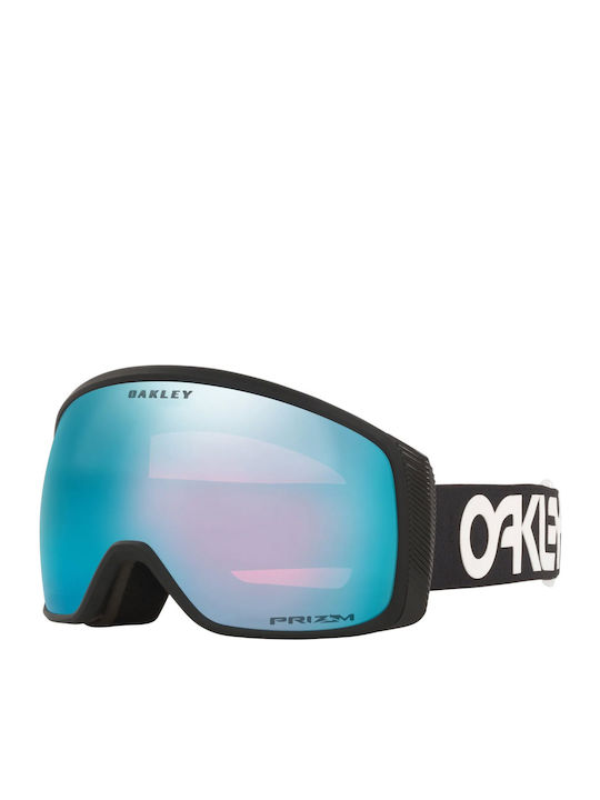 Oakley Flight Tracker XM Masca de schi și snowboard Pentru adulți Negru cu Lentilă în culoarea Albastru