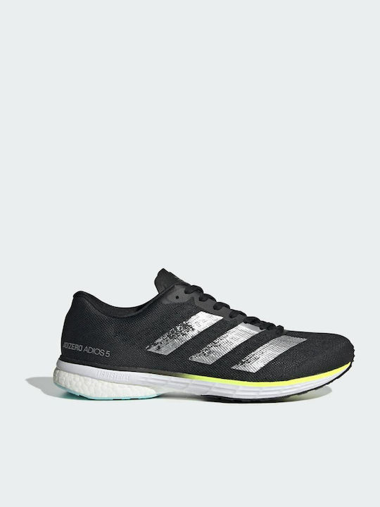Adidas Adizero Adios 5 Ανδρικά Αθλητικά Παπούτσια Running Core Black / Silver Metallic / Solar Yellow