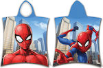 Dimcol Spider-Man Poncho de plajă pentru copii Spiderman Albastru deschis 115 x 50cm.