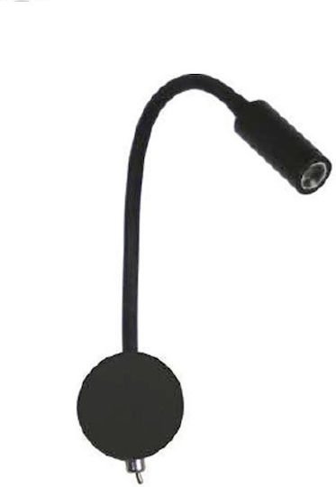 Gekas Modern Leuchte Wand mit Integrierter LED und Warmweißes Licht Schwarz 30x6x2.5cm