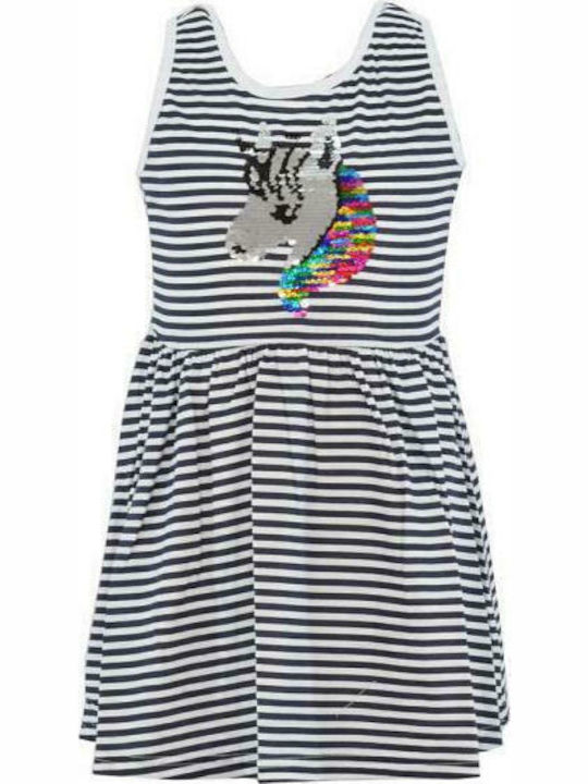 Trax Kinderkleid Ärmellos Gestreift Blau