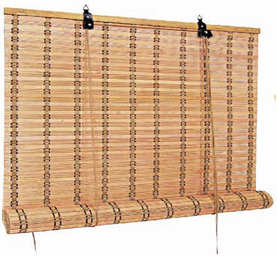 Sidirela Beschattungsrollo Bamboo in Beige Farbe L180xH180cm