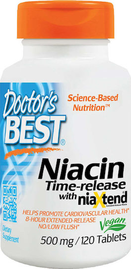 Doctor's Best Niacin Time Release with Niaxtend Βιταμίνη για την Υγεία του Νευρικού Συστήματος 500mg 120 ταμπλέτες