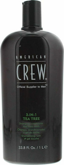American Crew Shampoo Conditioner 3 In 1 Bubble Bath Gel With Tea Tree Revitalizing 1000ml
