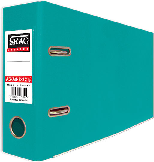 Skag Ordner 8/22 für Papier A4 mit 2 s Ringen Türkis Systems P.P 1Stück