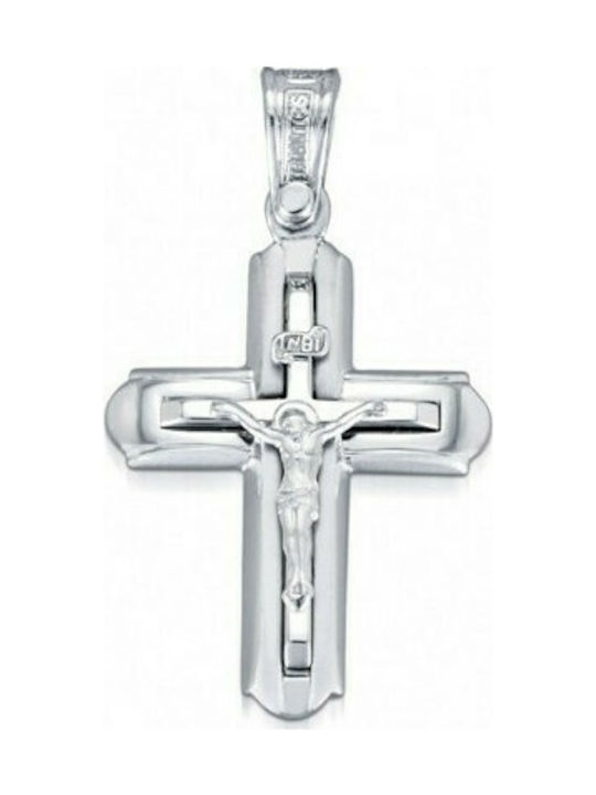 Triantos White Gold Cross 14K with the Crucified