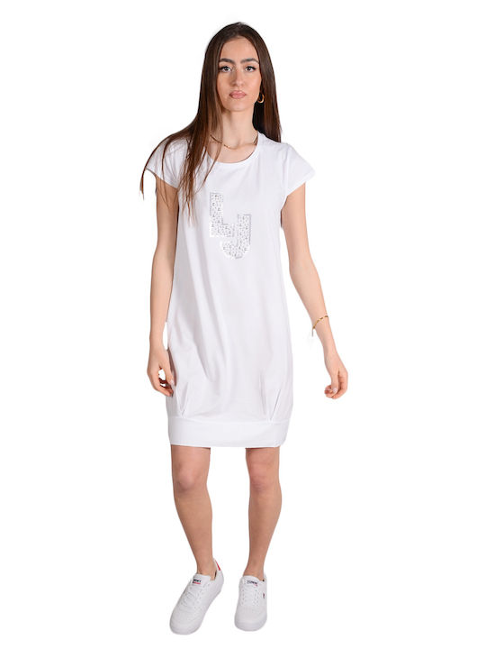 Liu Jo Beachwear Va1J04 Abito Jersey T.unita Lj Lj Studs Women's Dress White