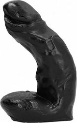 All Black Realistic Dildo with Scrotum Black 15cm