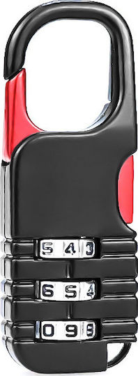 C-Tech Padlock Γάντζος Combination with Metal Black Hook 21mm Black 1pcs
