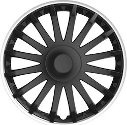 Auto Gs Car Hubcap Set Crystal 15" 4pcs Black