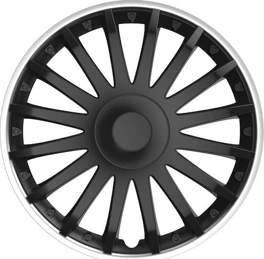 Auto Gs Комплект тапи за колела на автомобил Crystal 4бр 15" Черен