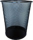 Homestyle Office Metal Waste Bin Black 24.5x24.5x26cm