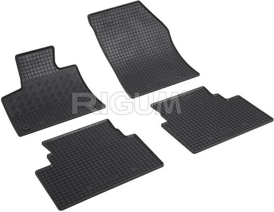 Rigum Set of Front and Rear Mats 4pcs for Citroen C5 Aircross 2017+ Black