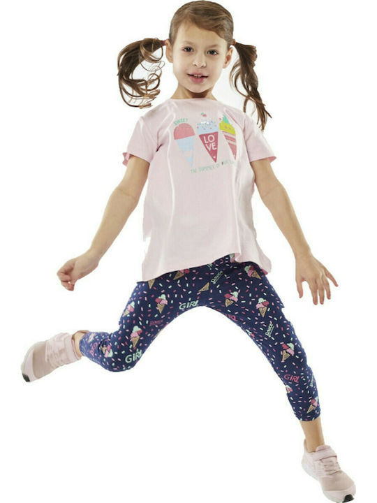 Εβίτα Kids Set with Leggings Summer 2pcs Pink