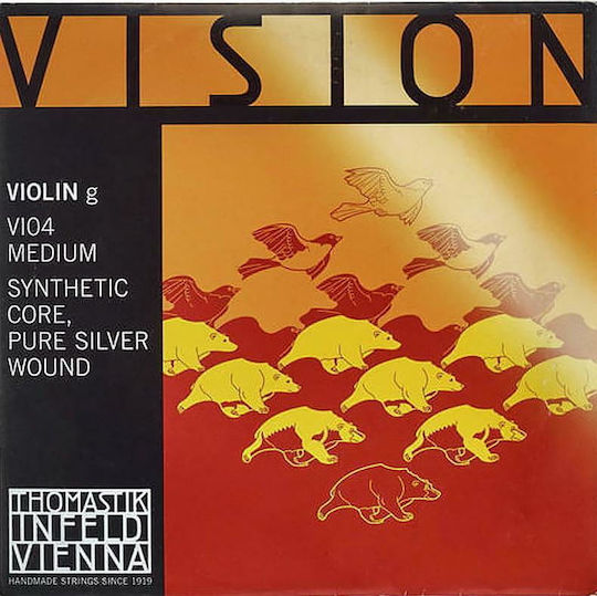 Thomastik Единична Синтетично ядро Хорда за Цигулка 4/4 Vision Violin 4/4 Средна G (Сол)