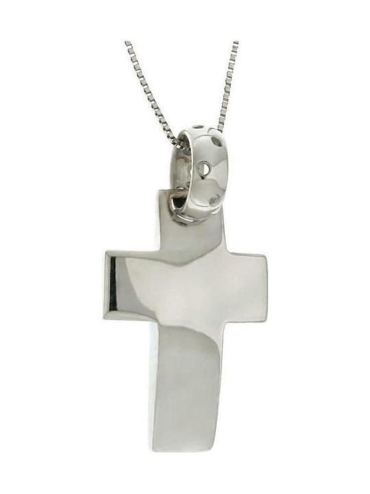 Q-Jewellery Men's White Gold Cross 14K