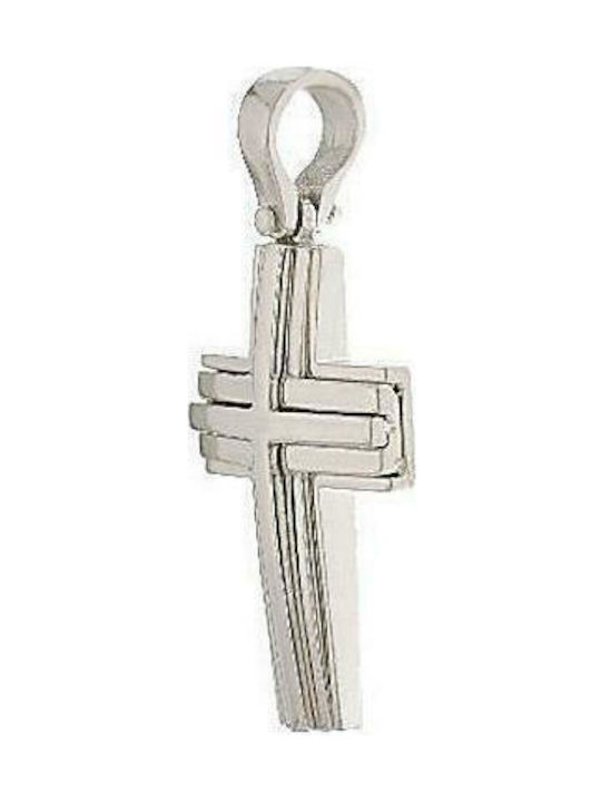 Q-Jewellery Men's White Gold Cross 18K