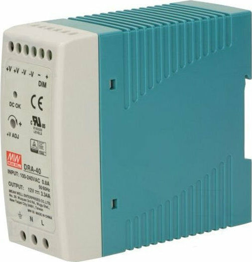 Mean Well Τροφοδοτικό Ράγας DRA60-24 με Έξοδο 24V και Ισχύ 60W 2.5A