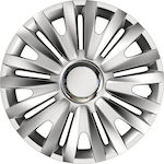 Auto Gs Car Hubcap Set Royal Rc 15" 4pcs Silver