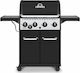 Broil King Crown 440 Gas Grill Cast Iron Grate 65cmx44cmcm. with 4 Grills 12.4kW and Side Burner