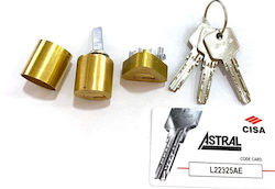 Cisa Lock Cylinder Security Gold