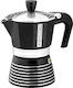 Pedrini Infinity Rock Dark Stovetop Espresso Pot 3 Cups Black