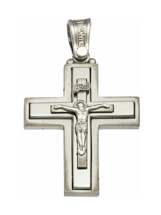 Triantos White Gold Cross 14K with the Crucified