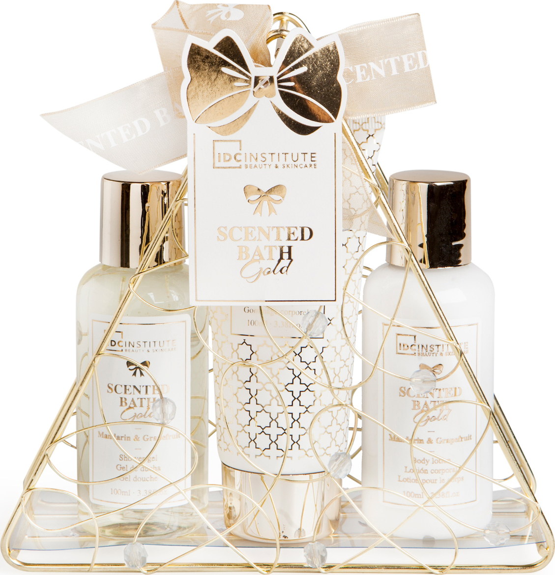 IDC Institute Scented Bath Gold Trio Triangle Shower Gel 100ml, Body