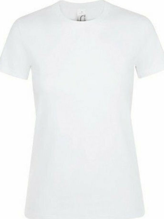 Sol's Regent Γυναικείο Διαφημιστικό T-shirt Κοντομάνικο σε Λευκό Χρώμα
