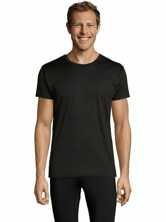 Sol's Sprint Ανδρικό Διαφημιστικό T-shirt Κοντομάνικο σε Μαύρο Χρώμα