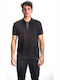 Paco & Co Men's Short Sleeve Blouse with Zipper Black