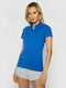 4F Damen Sportlich Polo Bluse Kurzarm Marineblau