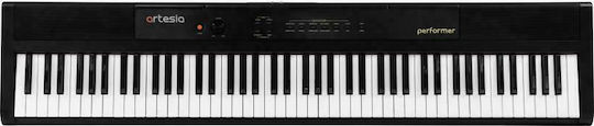 Artesia Electric Stage Piano Performer with 88 Semi-Gravicentric Keyboard Built-in Speakers and Connection with Headphone and Computer Black