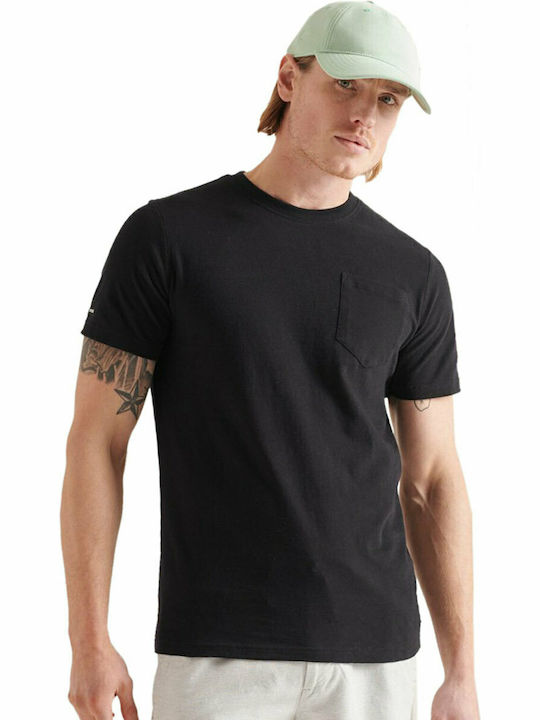 Superdry Ανδρικό T-shirt Μαύρο Μονόχρωμο