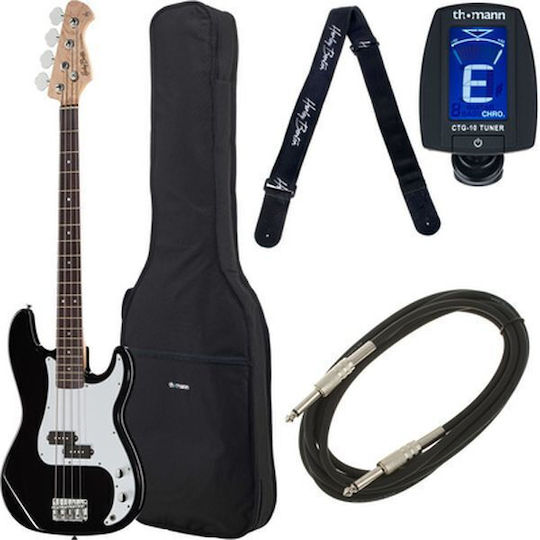 Harley Benton Elektrischer Bass PB-20 Schwarz