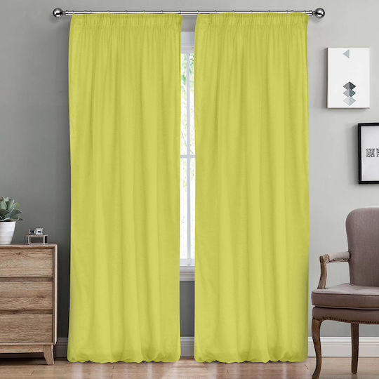Lino Home Κουρτίνα με Τρέσα Line 201 Lemon 145x295εκ.