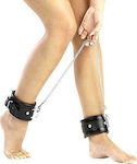 Zado Leather & Chain Ankle Leg Restraint Χειροπέδες σε Μαύρο Χρώμα