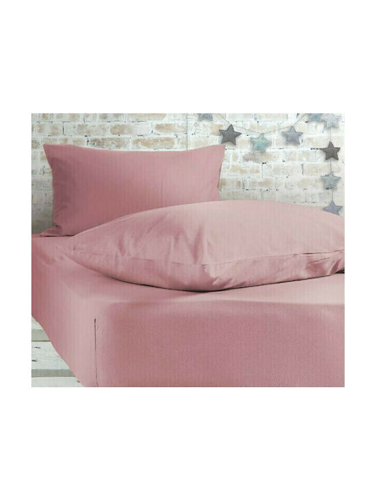 Nef-Nef Homeware Βρεφικό Σεντόνι Κούνιας Φανελένιο με Λάστιχο Jersey Ροζ 70x140εκ.